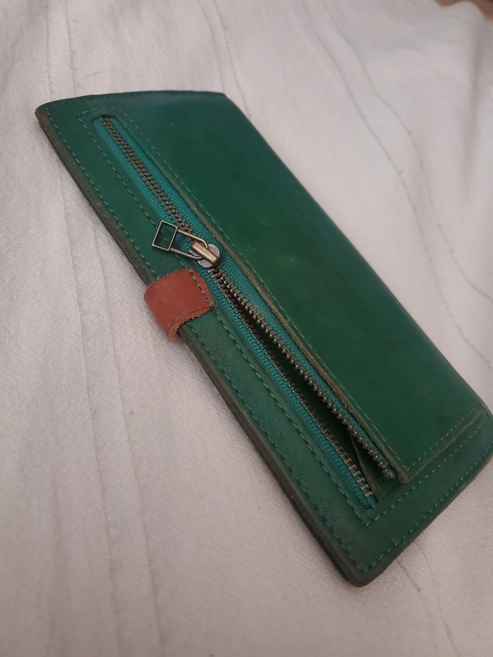 Madewell Post Green and Yellow Tan Leather Wallet - Picture 3 of 7